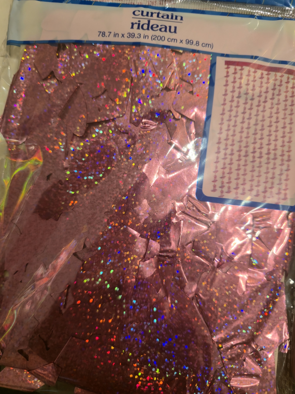 Pink Holographic Party Curtain
